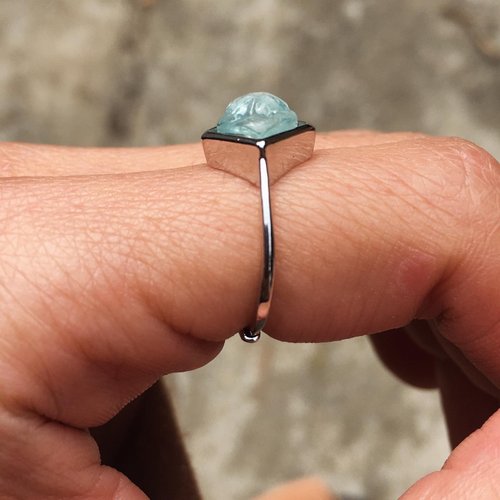 水晶 回紋珠 蓮花 彫刻 アクアマリン 天然石 ブレスレット