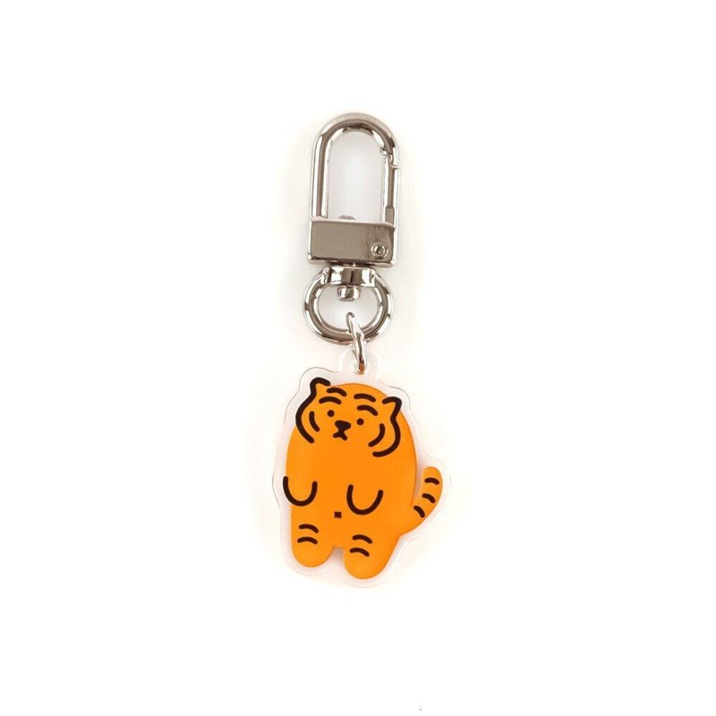 Lying Fat Tiger in a Daze Fat Tiger Acrylic Keychain/Pendant - ที่ห้อยกุญแจ - อะคริลิค 