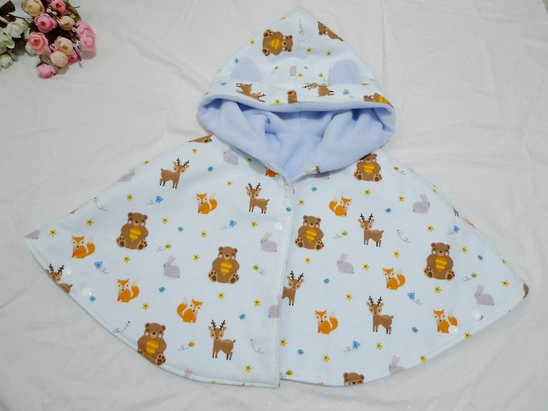 Baby Cloak / Cape / neck circumference--full moon gift Miyue gift box birthday gift - ของขวัญวันครบรอบ - ผ้าฝ้าย/ผ้าลินิน สีน้ำเงิน