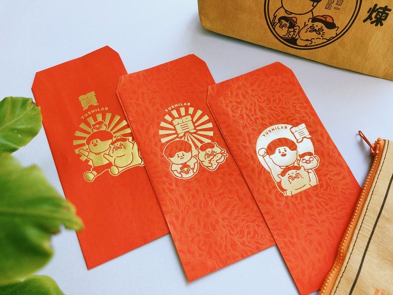 Hot-stamping red envelope bag (3 types of two in each) Congratulation red envelope bag (shipped over 150 yuan) - ถุงอั่งเปา/ตุ้ยเลี้ยง - กระดาษ สีแดง