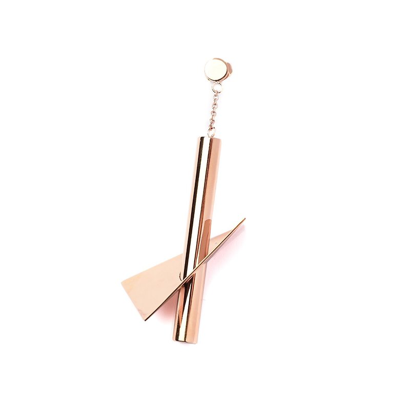 INTERSECT column dangle earrings- Rose Gold - Earrings & Clip-ons - Other Metals Multicolor