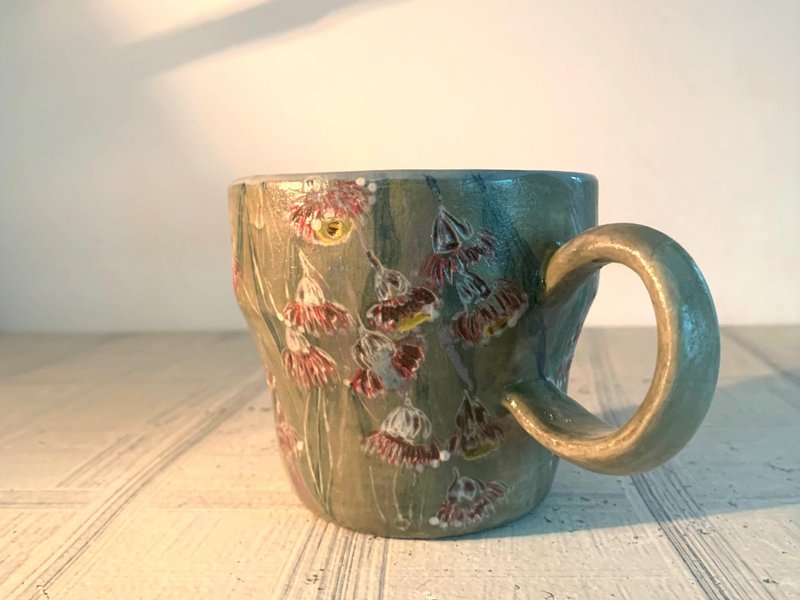 桉樹花陶製咖啡杯_陶器馬克杯 - 咖啡杯/馬克杯 - 陶 綠色