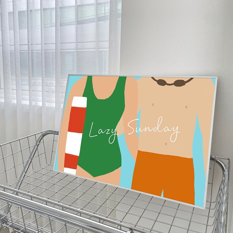 Art print/ Lazy Sunday / Illustration poster A3,A2 - 海報/掛畫/掛布 - 紙 