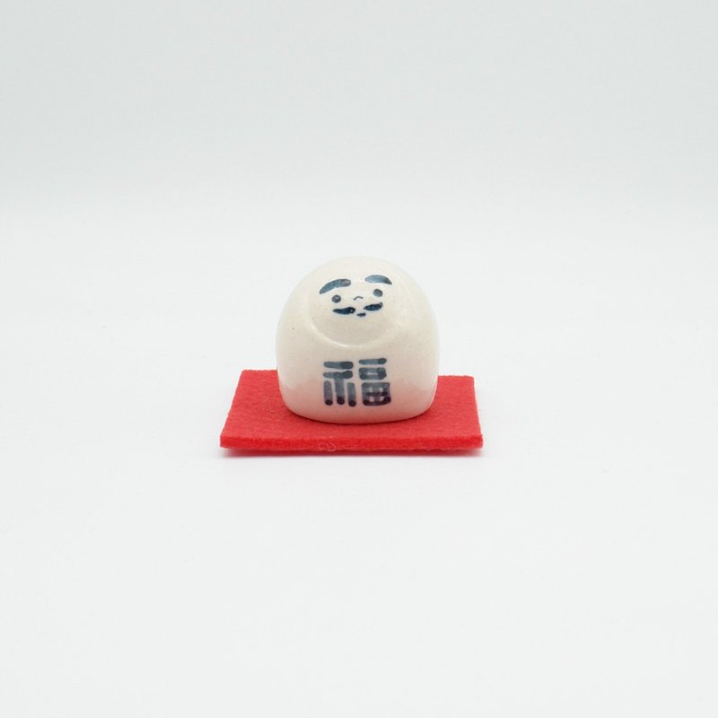 手作り陶人形　だるまさん - 擺飾/家飾品 - 陶 白色