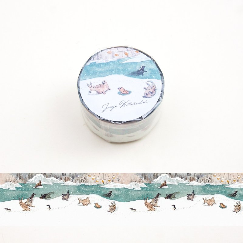 Little Seals | Handmade Watercolor | Washi Tape | Sticker | Masking Tape - Washi Tape - Paper Blue