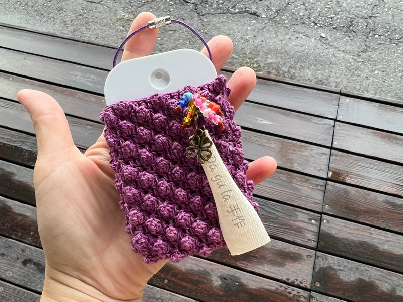 Epidemic prevention kits. Full of alcohol. Carry-on woven charm alcohol sanitizing spray bottle. purple - พวงกุญแจ - ผ้าฝ้าย/ผ้าลินิน สีม่วง