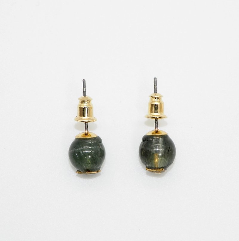 CLASSIC- green hair crystal. Stone semantics - work - Earrings & Clip-ons - Gemstone 