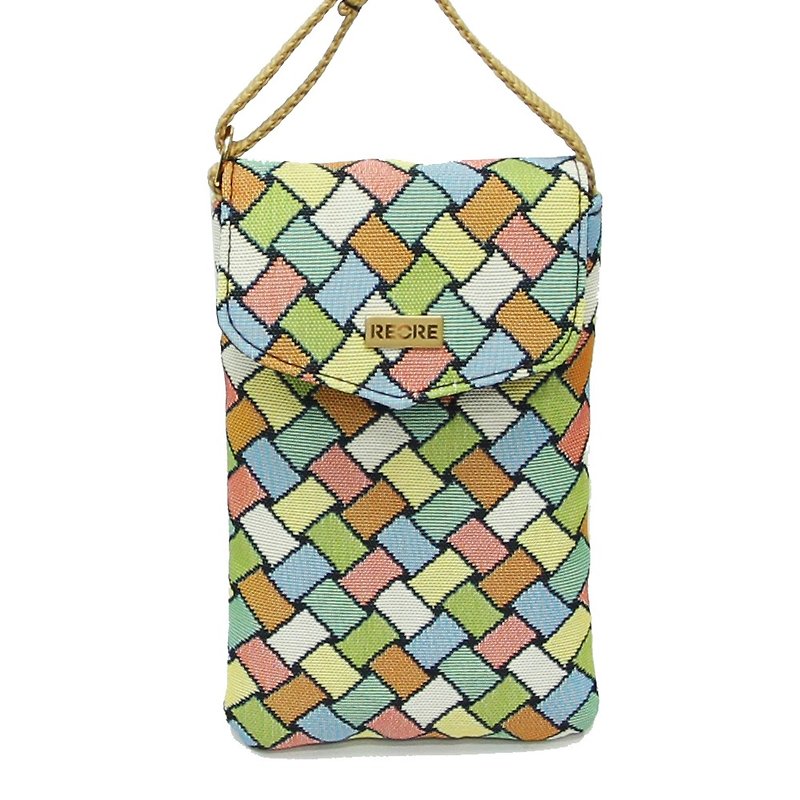 Handmade Cell phone / Crossbody Bag  /  Jacquard Weave / Water Repellent - Phone Cases - Waterproof Material Multicolor
