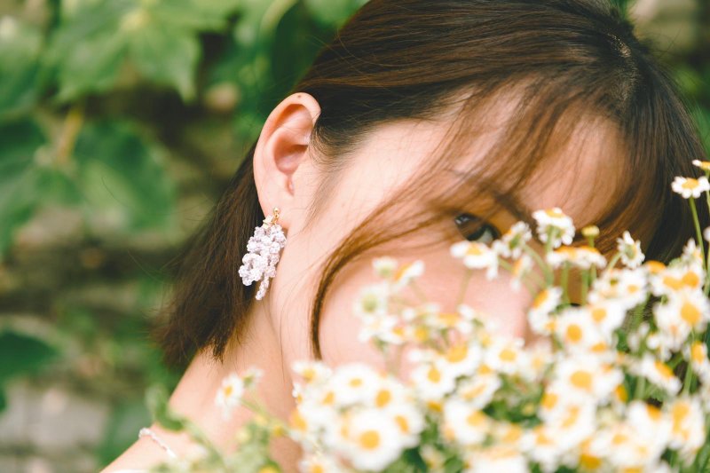 *Floral* Tatting Earring - ต่างหู - ผ้าฝ้าย/ผ้าลินิน หลากหลายสี