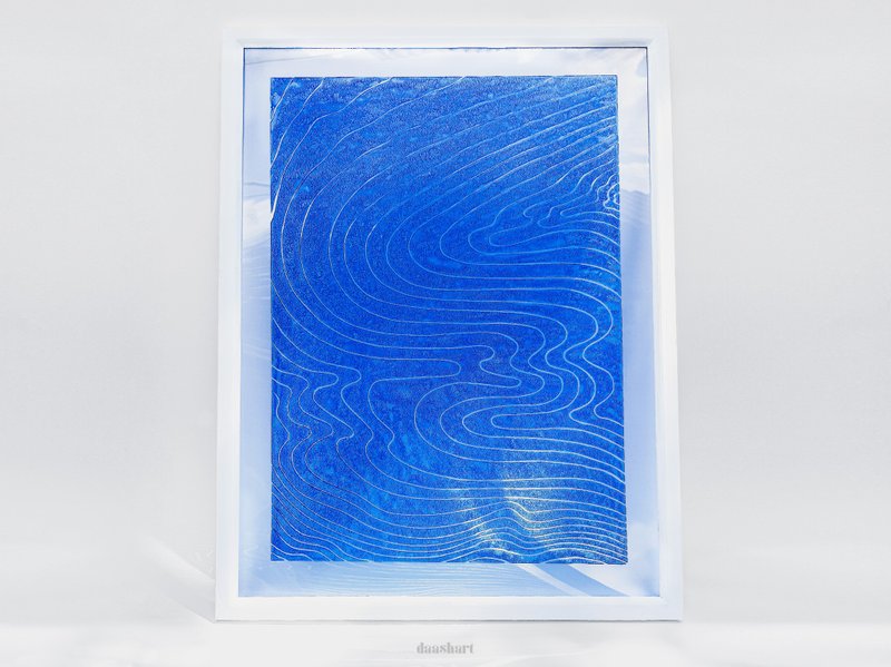 抽象藍色水藝術有機玻璃凹版印刷 航海牆裝飾牆 - 海報/掛畫/掛布 - 塑膠 藍色