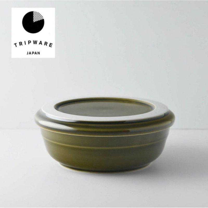 【Trip Ware Japan】Bowl with Lid (Made in Japan)(Mino Ware)(Green) - Plates & Trays - Pottery 