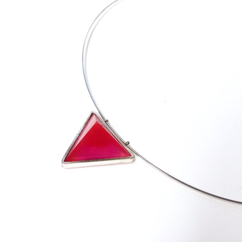 triangle choker pink - Necklaces - Resin Pink