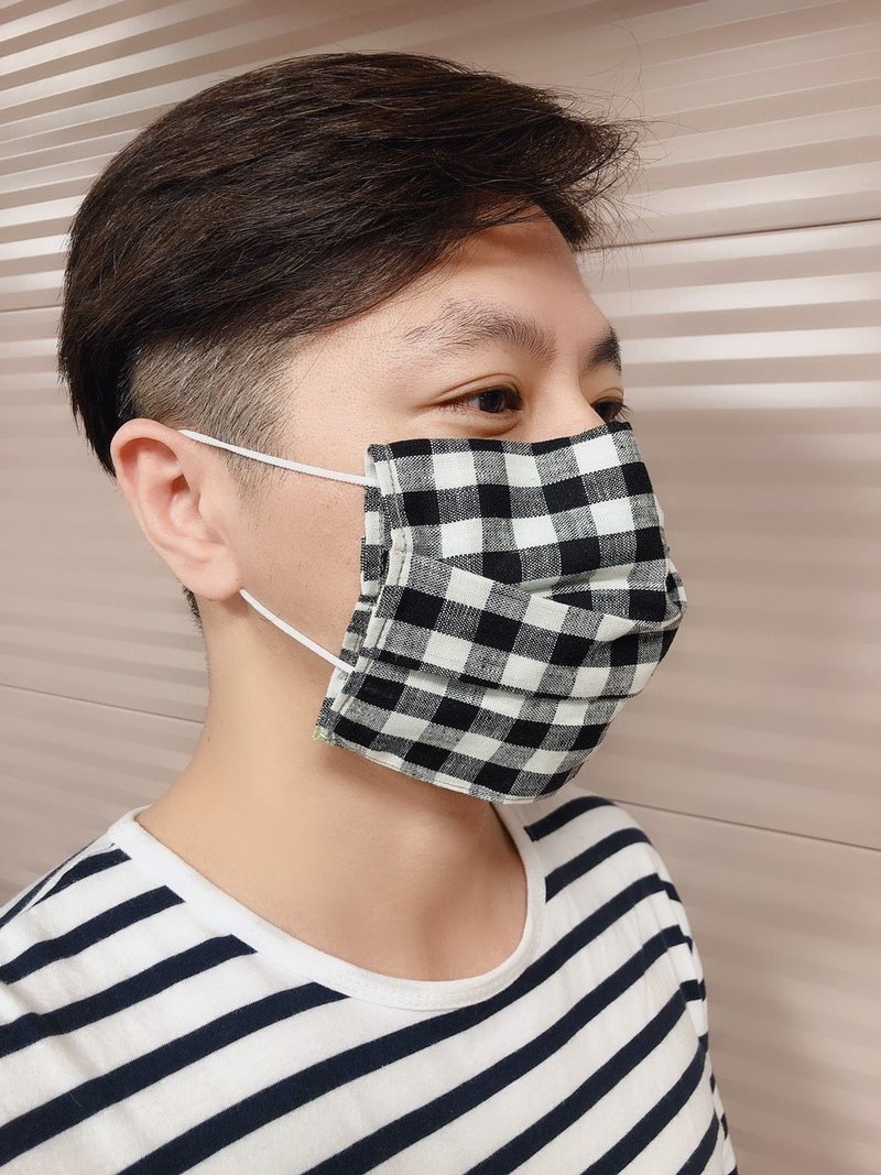 Mask cover-checkered water splashing & anti-mildew - หน้ากาก - ผ้าฝ้าย/ผ้าลินิน หลากหลายสี