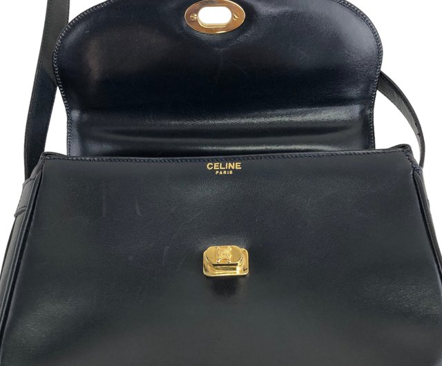 日本直送 名牌中古包 】CELINE セリーヌ ショルダーバッグ ネイビー ブラゾン レザー ターンロック vintage ヴィンテージ uaxp5e  - ショップ VintageShop solo ショルダーバッグ - Pinkoi