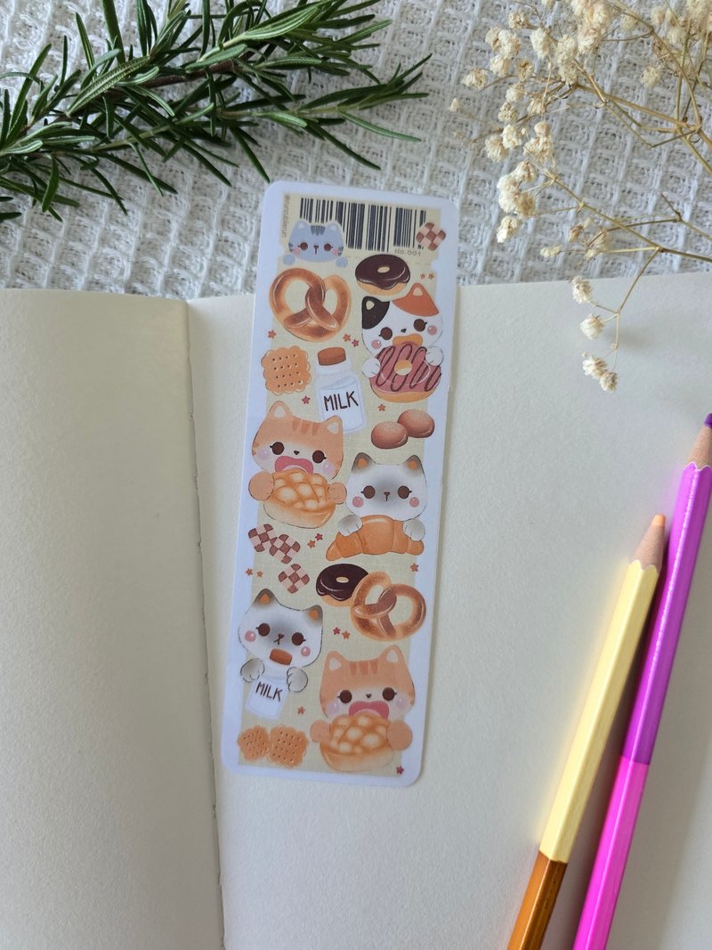 Bookmark with cat and dessert pattern - Bookmarks - Paper Multicolor