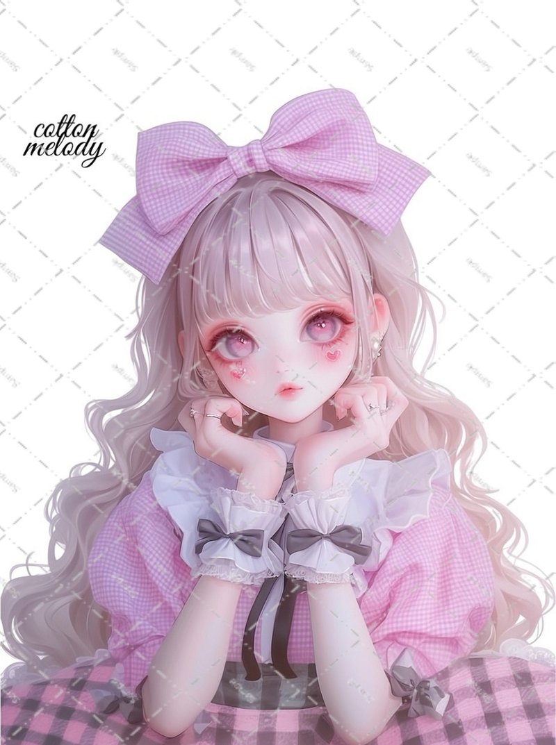 original sticker no.2371 人物ステッカー オリジナルステッカー オリジナル人物ステッカー 装飾ステッカー cotton melody - 貼紙 - 紙 