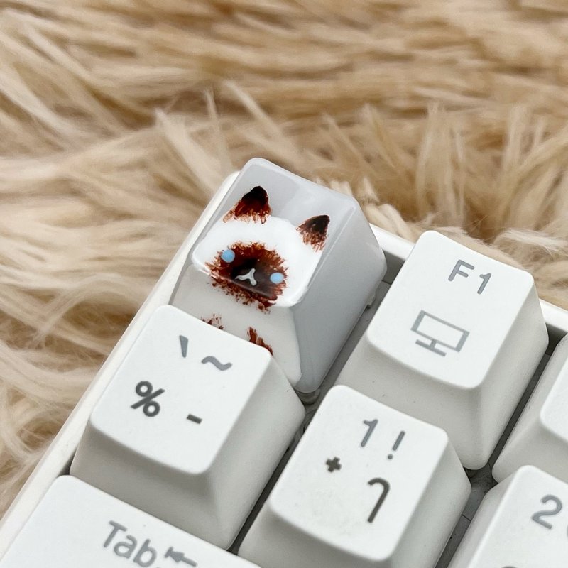 OEM keycap brown pointed cat (blue eyes) - 電腦配件 - 塑膠 透明
