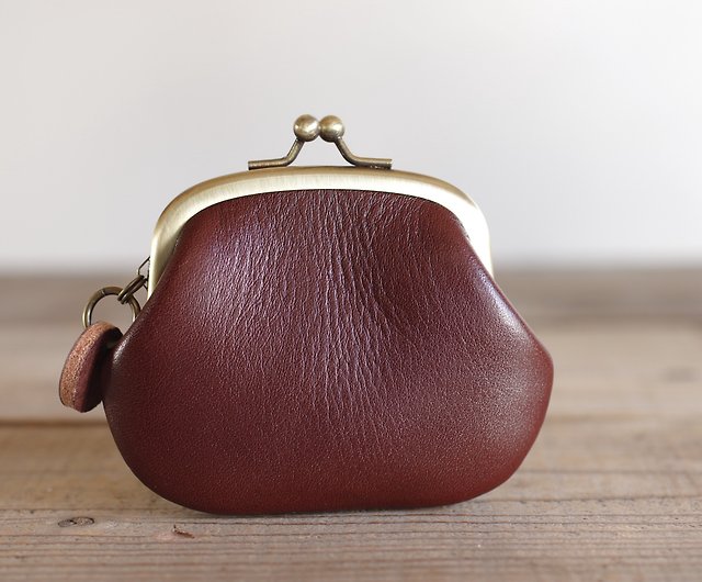 Leather Clasp Coin Case Chocolate Brown - Shop tapfer Coin Purses