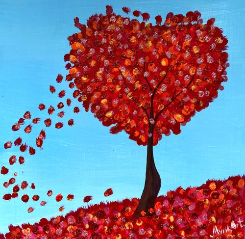 Tree Heart Painting Love Original art Valentine's Day Acrylic Impasto Tree  Art - Shop MyrikArt Posters - Pinkoi