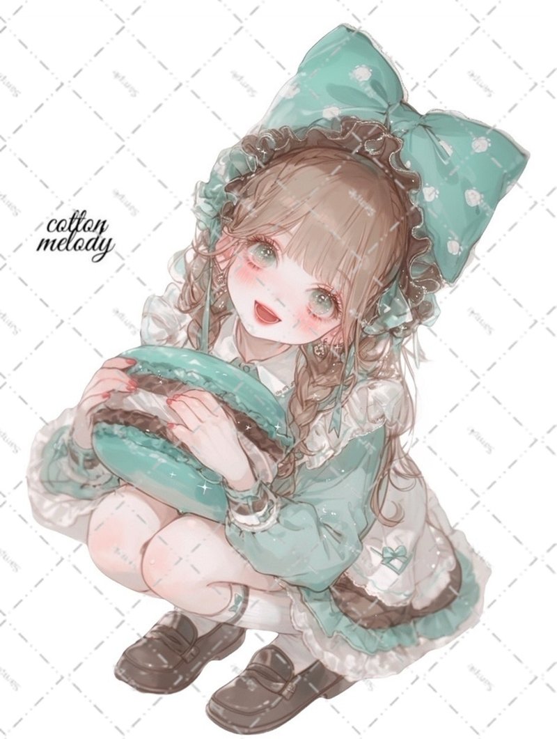 original sticker no.6645 人物ステッカー オリジナルステッカー 人物ステッカー 女の子ステッカー オリジナル人物ステッカー - 貼紙 - 紙 