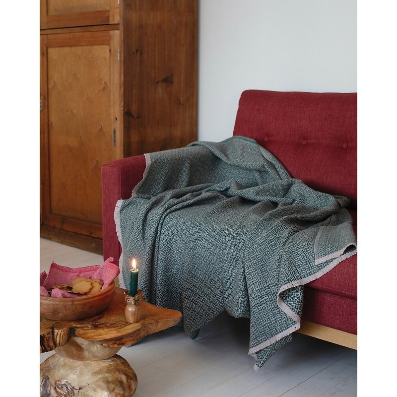 KOLI Merino Blanket (Dark Green) - Blankets & Throws - Wool Green
