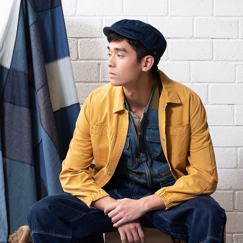 【ad-lib】Denim Barker Boy Cap (MC125) - หมวก - ผ้าฝ้าย/ผ้าลินิน สีน้ำเงิน