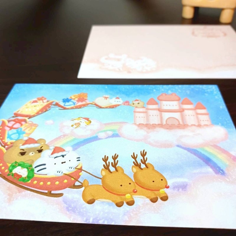 繽紛雪橇 - 聖誕明信片 - 系列8 - 卡片/明信片 - 紙 多色