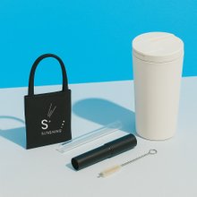 S+ PURE 断熱ピュアカップ 750ml |ブラックバッグ |シルバーイオンストロー