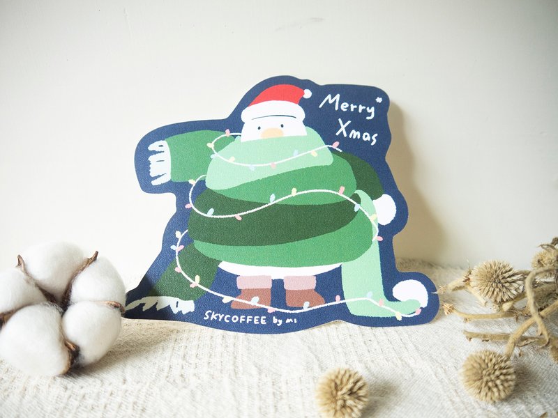 Merry Xmas 造型聖誕卡片 聖誕樹 水豚店長與鴨鴨們 - 卡片/明信片 - 紙 