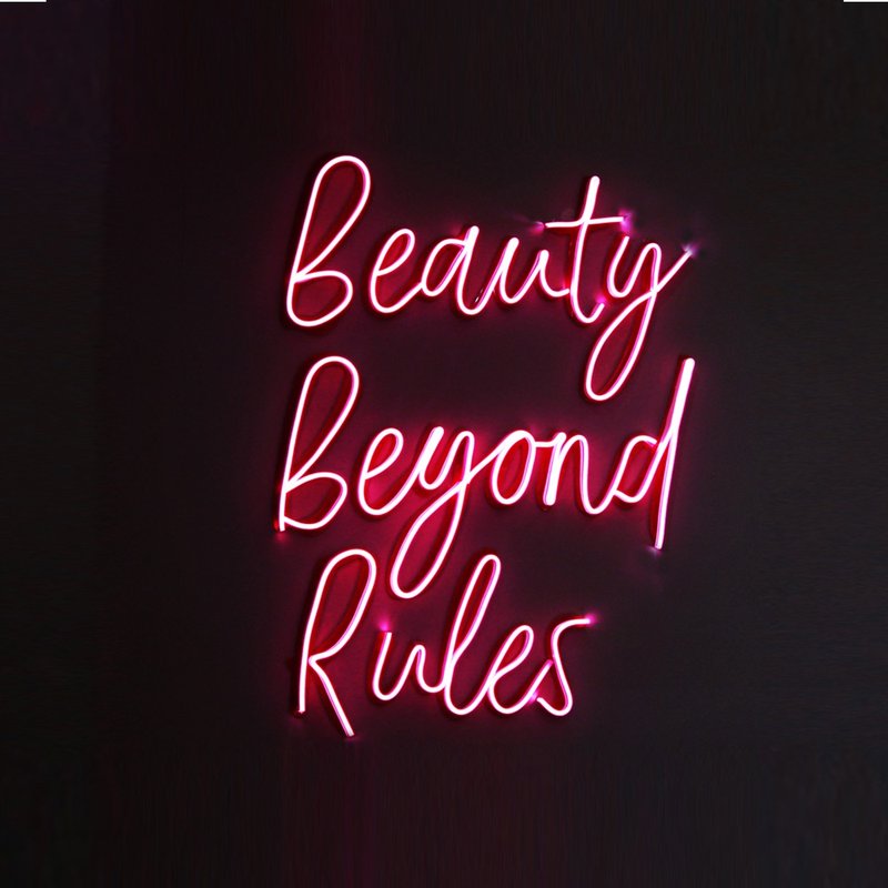 Beauty Beyond Rules霓虹燈LED發光字Neon Sign禮物手作設計 - 燈具/燈飾 - 壓克力 透明