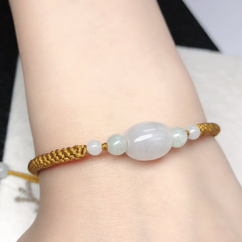 [Everything goes well] Ice Jade Passepartout Braided Bracelet | Natural Burmese Jade A-grade | Gift - สร้อยข้อมือ - หยก สีใส