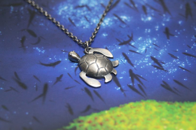 Sterling Silver Necklace / Turtle - สร้อยคอ - เงินแท้ สีเงิน