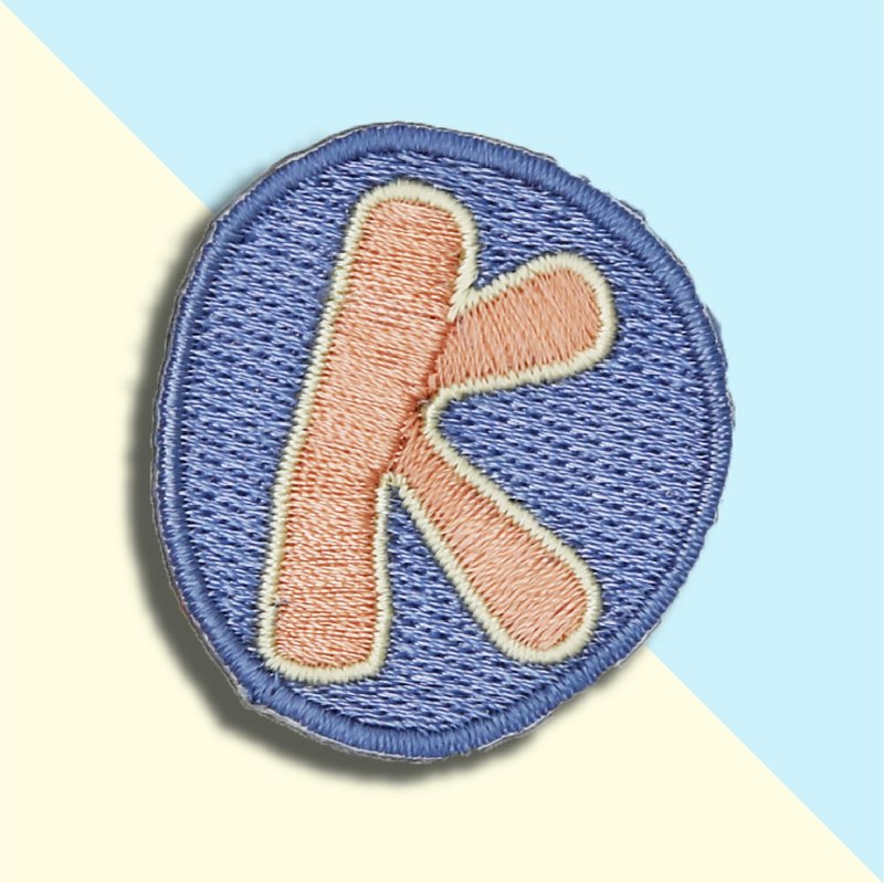 童趣刺繡貼-K - 徽章/別針 - 繡線 紫色