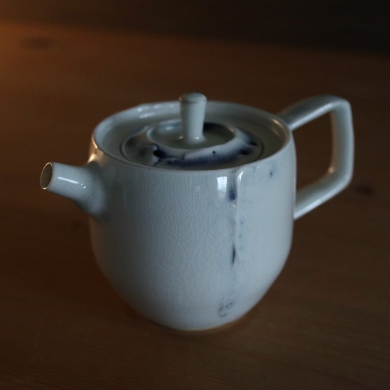 玄白・柴燒壺 170cc - 茶壺/茶杯/茶具 - 瓷 白色