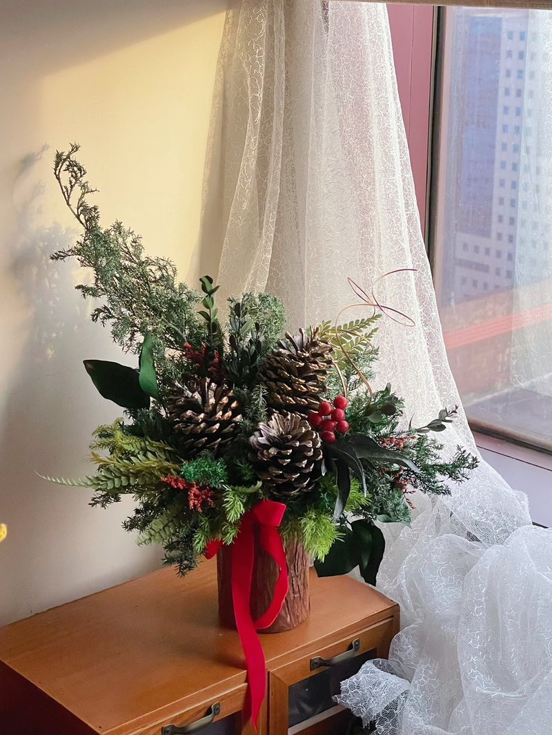 【花訴花藝】松果森林聖誕永生桌花/開幕花禮/升遷花禮/聖誕花禮 - 擺飾/家飾品 - 植物．花 多色