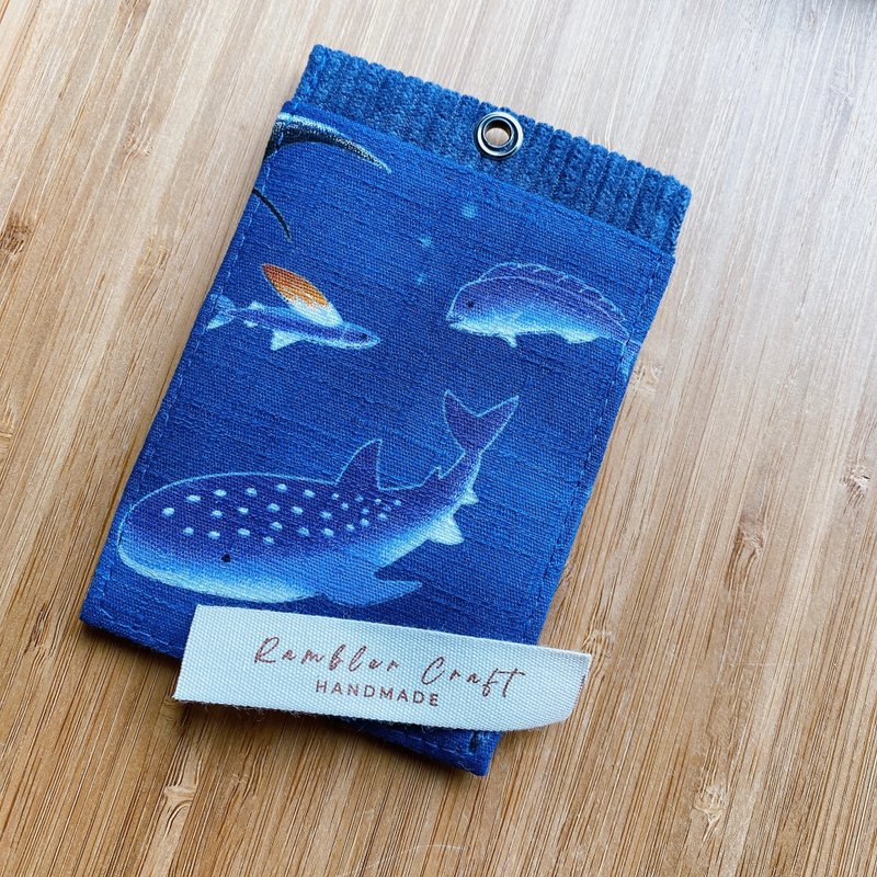 ID card holder, identification card holder, leisure card holder, hanging neck card holder, Card Holder, marine life model - ID & Badge Holders - Cotton & Hemp 