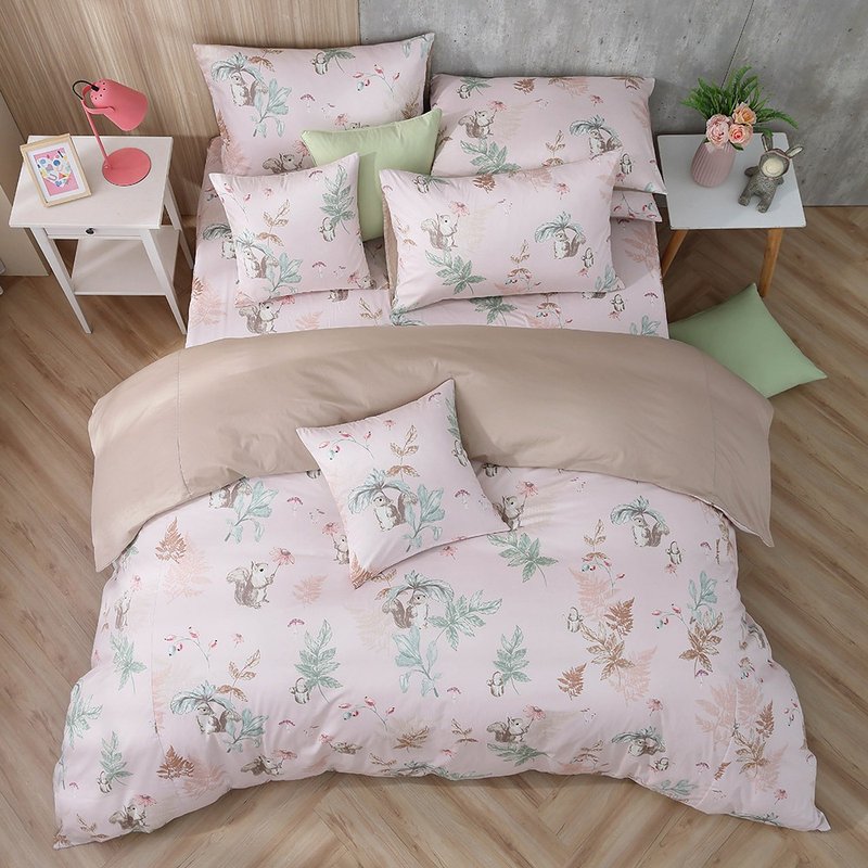 鴻宇 100%美國棉 兩用被套床包組 小松嘉比(雙人/加大/特大) - 寢具/床包 - 棉．麻 粉紅色