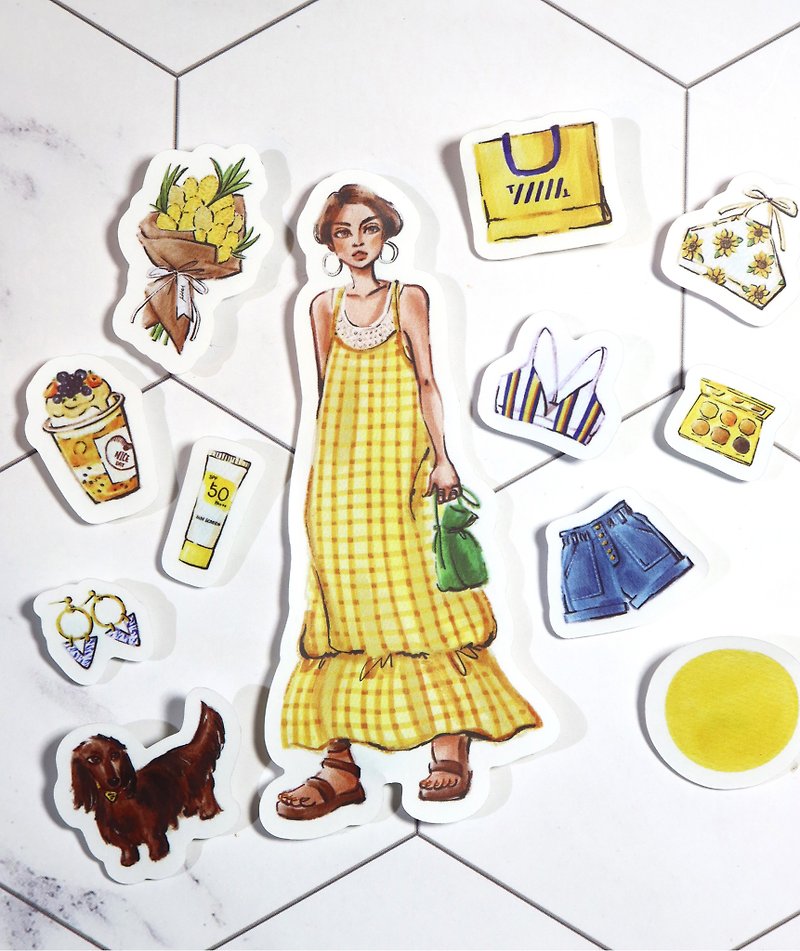 【【Shopping time】Shopping day | Pocket stickers | Stickers - สติกเกอร์ - กระดาษ สึชมพู