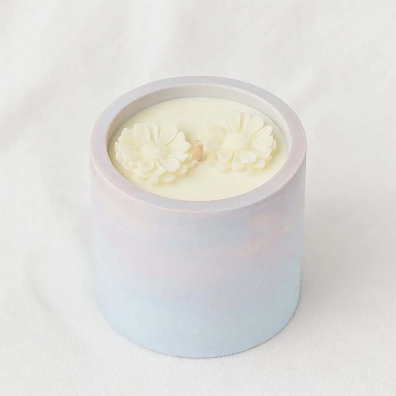 Baby Blue 手工陶罐大豆香氛蠟燭 250g - 香氛蠟燭/燭台 - 黏土 藍色