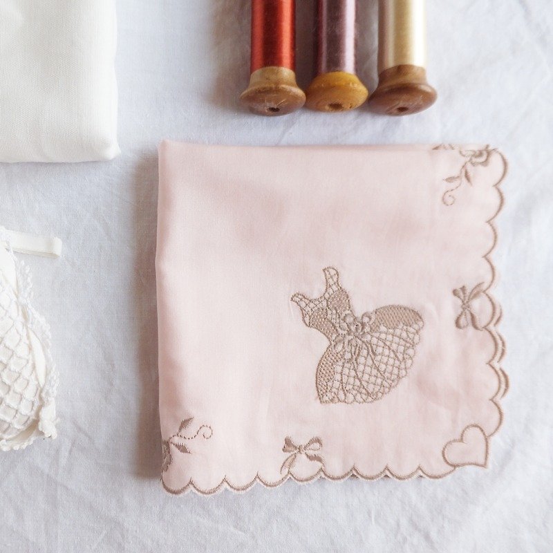 Lace Handkerchief   Embroidered Handkerchief :  Tutu Dress - Other - Cotton & Hemp Pink