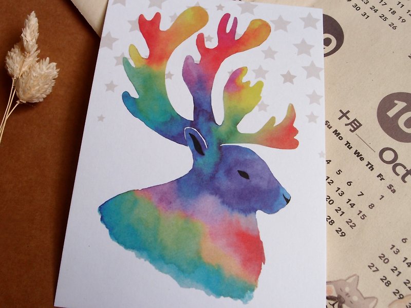 Elk rendering postcard - การ์ด/โปสการ์ด - กระดาษ หลากหลายสี