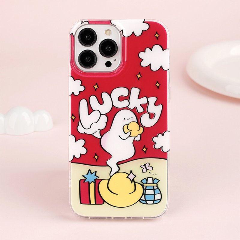 Lucky Little Ghost iPhone case - เคส/ซองมือถือ - วัสดุอื่นๆ 