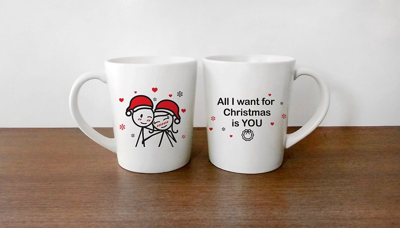 Christmas With You Boy Meets Girl couple mugs by Human Touch - Mugs - Clay 