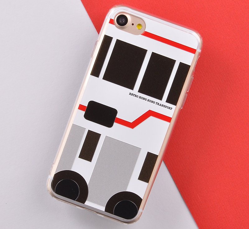 Hong Kong Retro Means of Transports iPhone X Phone Case Air-conditioned Bus - Phone Cases - Plastic White