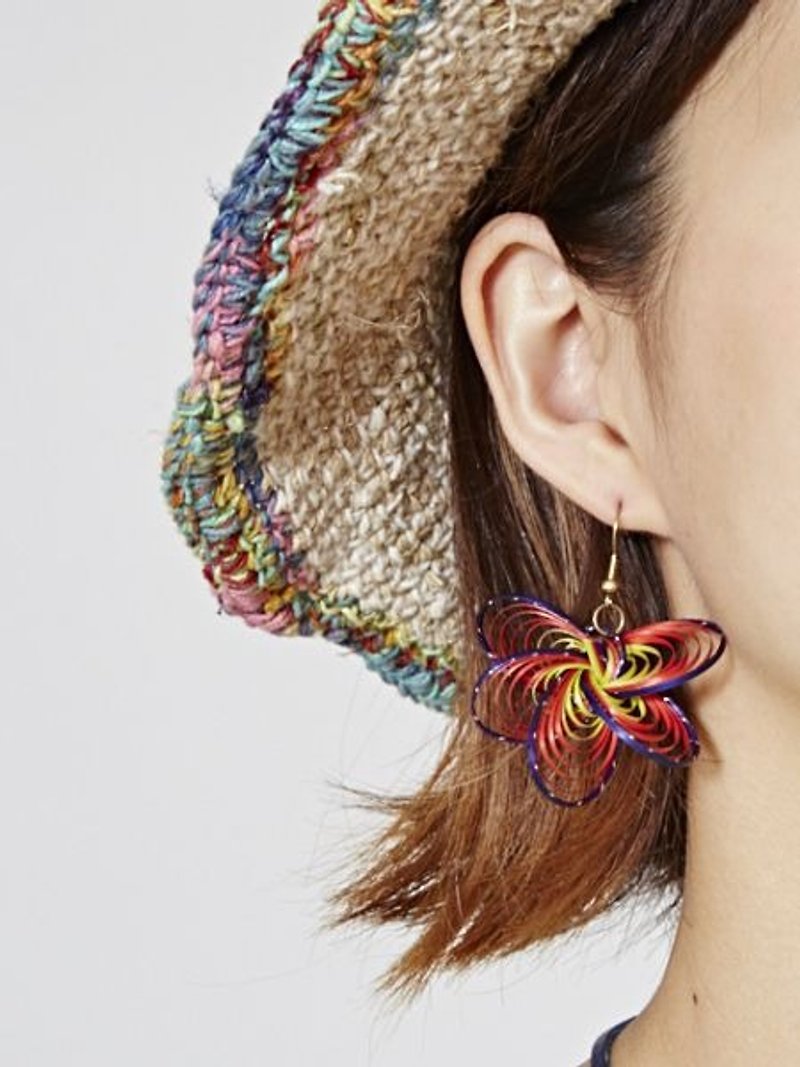 【Pre-order】 ☼ flower water lead earrings ☼ (two colors) - Earrings & Clip-ons - Bamboo Multicolor