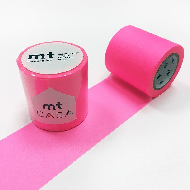 mt CASA tape 50mm和紙膠帶【螢光粉 (MTCA5094)】 - 壁貼/牆壁裝飾 - 紙 粉紅色