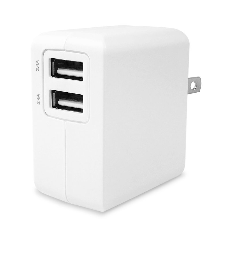 Smart High Speed Charger Dual USB Port Charger (5V/2.4A) - Chargers & Cables - Plastic White