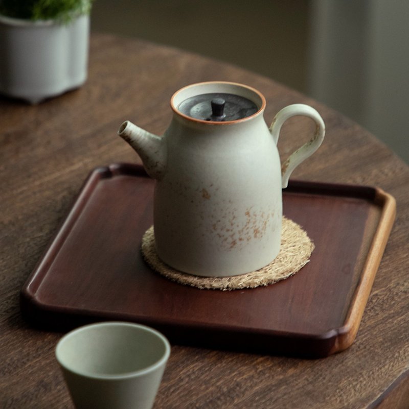 Japanese-style wabi-sabi rough pottery teapot retro sauce pot Jingdezhen handmade Kung Fu tea set - ถ้วย - ดินเผา ขาว