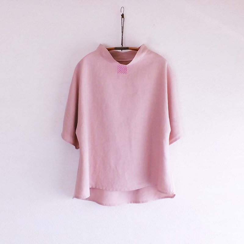 linen pullover　sakura - เสื้อผู้หญิง - ผ้าฝ้าย/ผ้าลินิน สึชมพู
