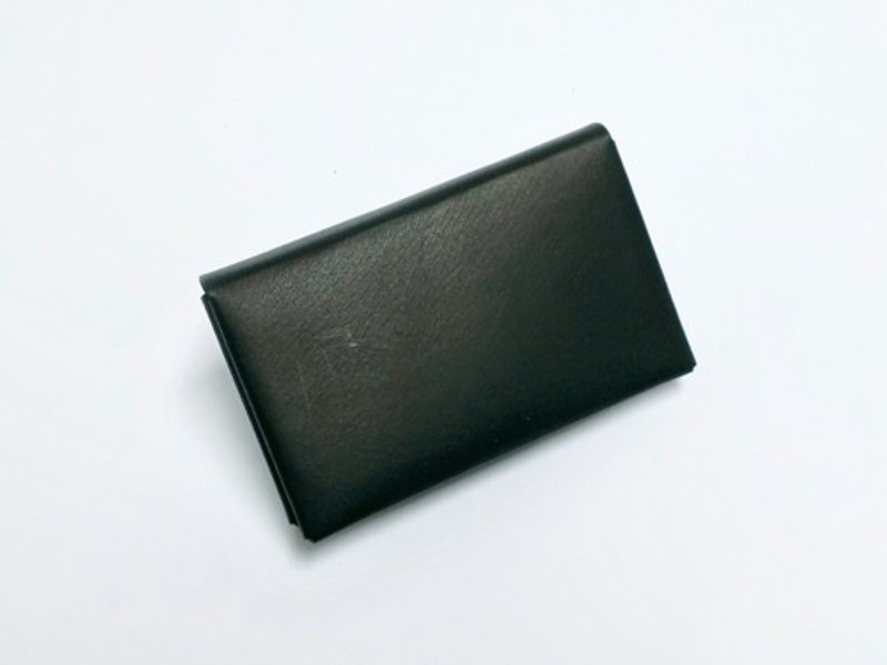 名刺入れ/イタリアンカーフ/グリーン/ 両サイド収納型 - 名片夾/名片盒 - 真皮 綠色